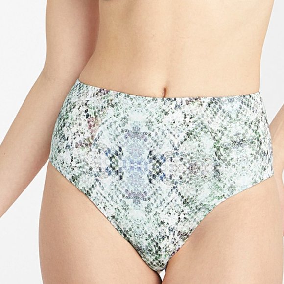 June Swimwear Marilyn Bikini  Python Ivy Bottom Green - Picture 1 of 2